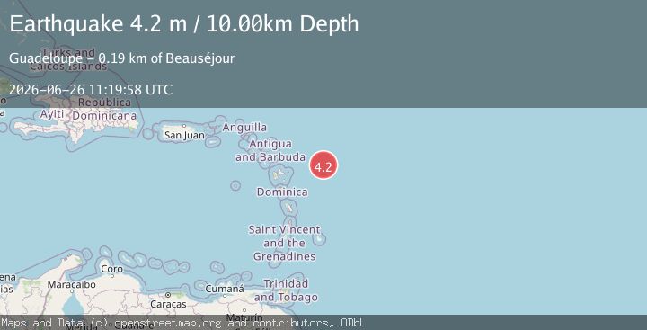 Map of EAST OF GUADELOUPE, LEEWARD ISL.