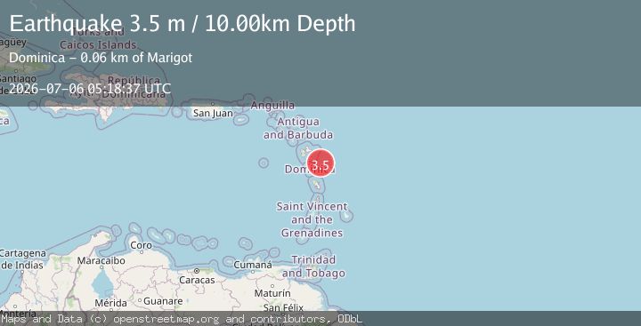 Map of DOMINICA REGION, LEEWARD ISLANDS