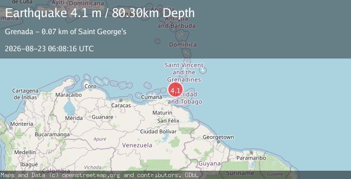 Map of GRENADA REGION, WINDWARD ISLANDS