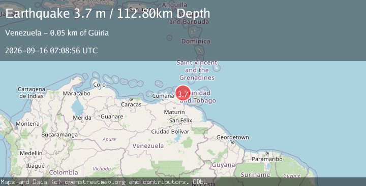 Map of OFFSHORE SUCRE, VENEZUELA
