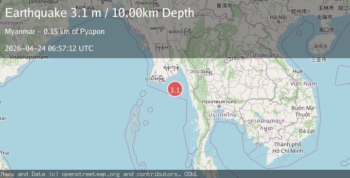 Map of NEAR SOUTH COAST OF MYANMAR