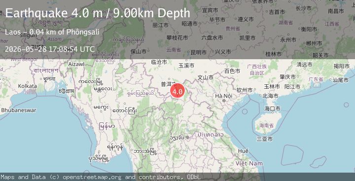 Map of CHINA-LAOS BORDER REGION