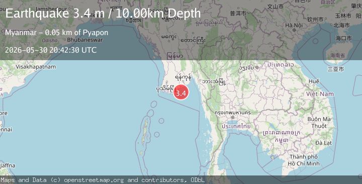 Map of NEAR SOUTH COAST OF MYANMAR