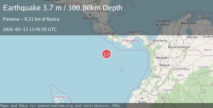 Map of OFF COAST OF CENTRAL AMERICA