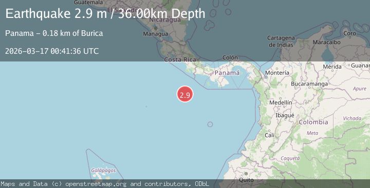 Map of OFF COAST OF CENTRAL AMERICA