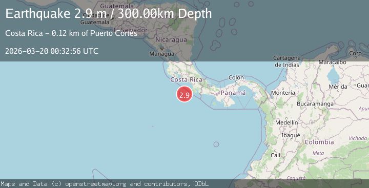 Map of OFF COAST OF COSTA RICA