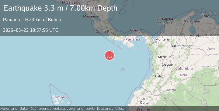 Map of OFF COAST OF CENTRAL AMERICA