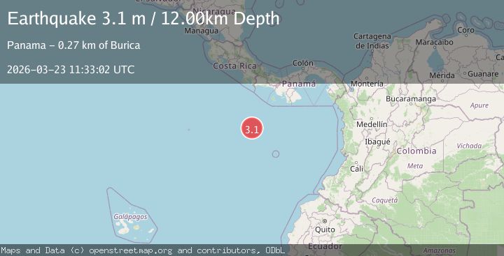 Map of OFF COAST OF CENTRAL AMERICA