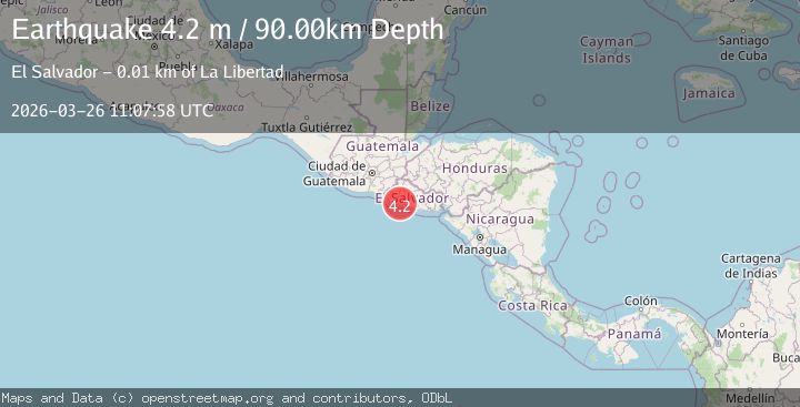 Map of OFFSHORE EL SALVADOR