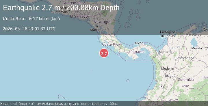 Map of OFF COAST OF COSTA RICA