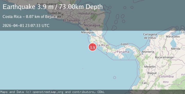 Map of OFF COAST OF COSTA RICA