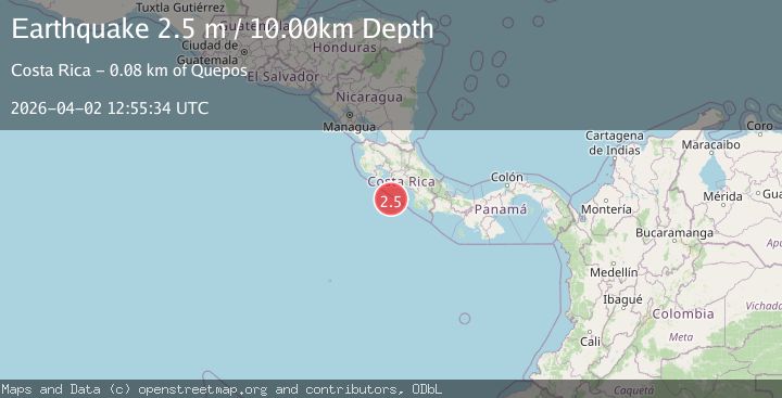 Map of OFF COAST OF COSTA RICA