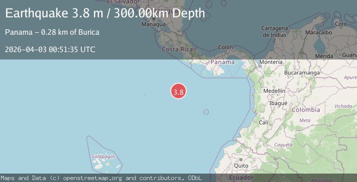 Map of OFF COAST OF CENTRAL AMERICA