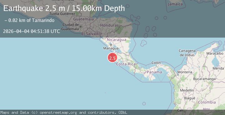 Map of OFF COAST OF COSTA RICA