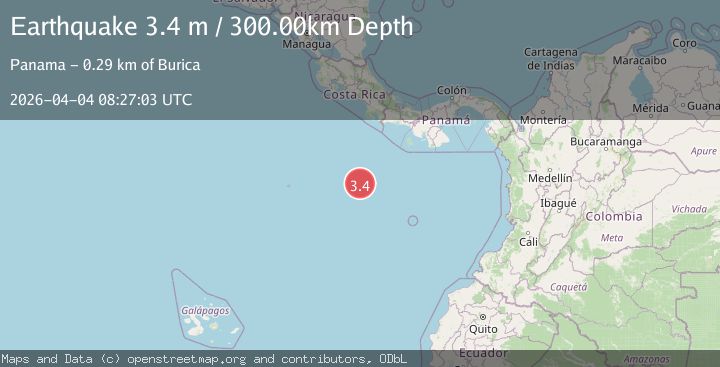 Map of OFF COAST OF CENTRAL AMERICA