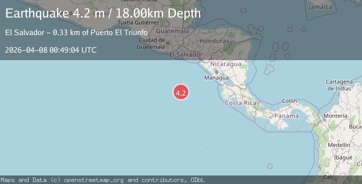 Map of OFF COAST OF CENTRAL AMERICA