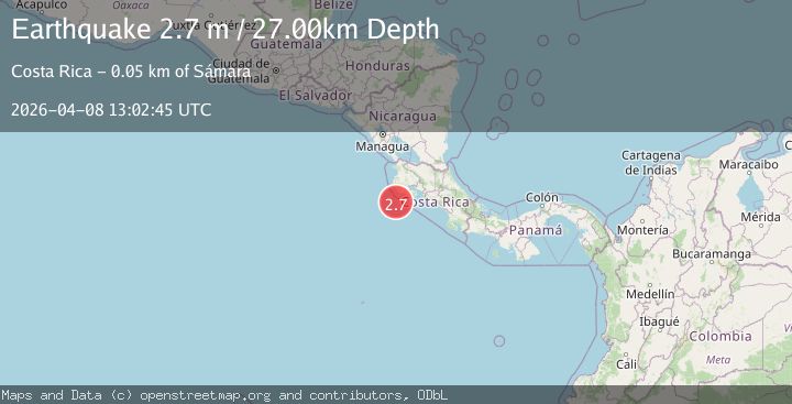Map of OFF COAST OF COSTA RICA