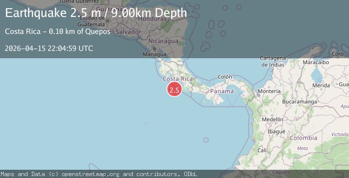 Map of OFF COAST OF COSTA RICA