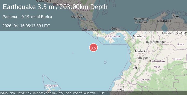 Map of OFF COAST OF CENTRAL AMERICA