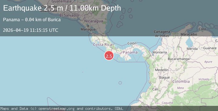 Map of OFF COAST OF COSTA RICA