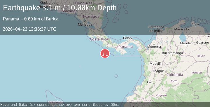 Map of OFF COAST OF COSTA RICA