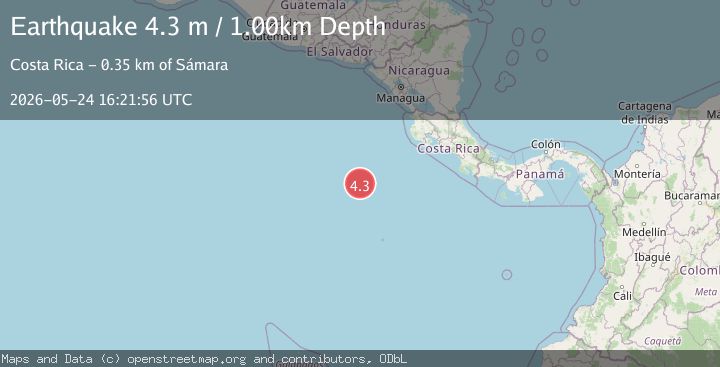 Map of OFF COAST OF CENTRAL AMERICA