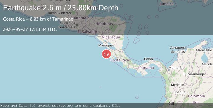 Map of OFF COAST OF COSTA RICA