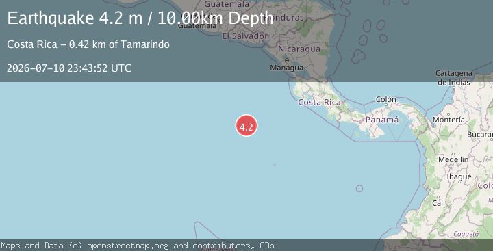 Map of OFF COAST OF CENTRAL AMERICA