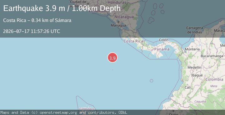 Map of OFF COAST OF CENTRAL AMERICA