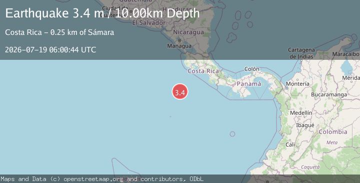 Map of OFF COAST OF CENTRAL AMERICA