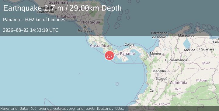 Map of PANAMA-COSTA RICA BORDER REGION