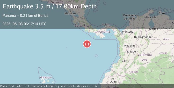 Map of OFF COAST OF CENTRAL AMERICA
