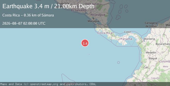 Map of OFF COAST OF CENTRAL AMERICA