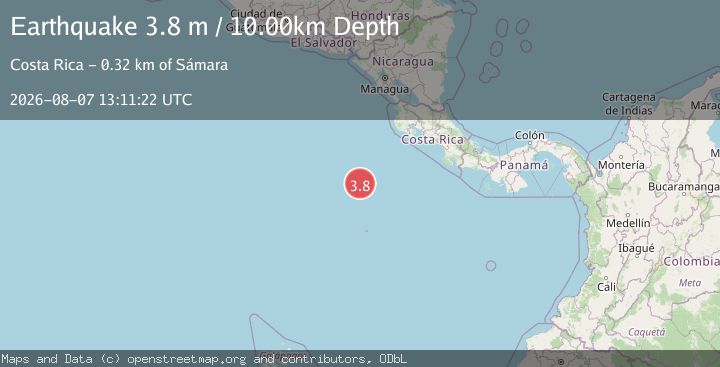 Map of OFF COAST OF CENTRAL AMERICA