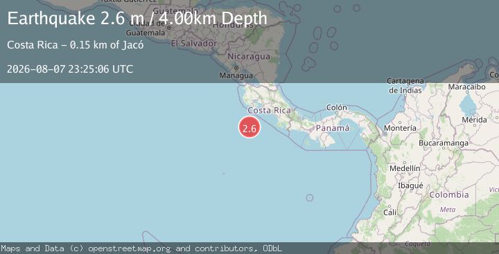 Map of OFF COAST OF COSTA RICA