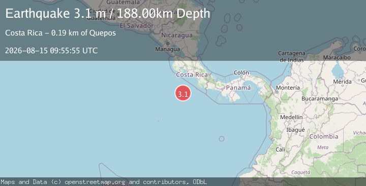 Map of OFF COAST OF COSTA RICA