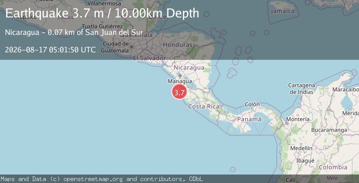 Map of OFF COAST OF COSTA RICA
