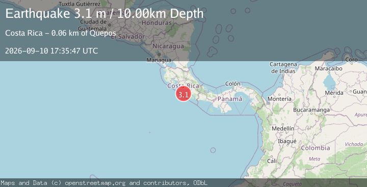 Map of OFF COAST OF COSTA RICA