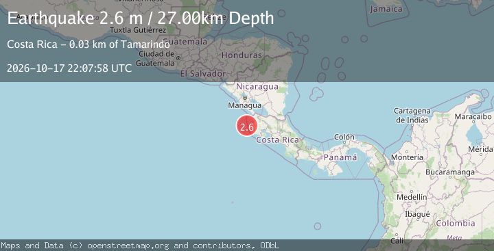 Map of OFF COAST OF COSTA RICA