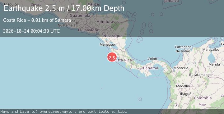 Map of OFF COAST OF COSTA RICA