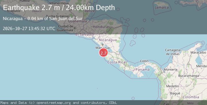 Map of OFF COAST OF COSTA RICA