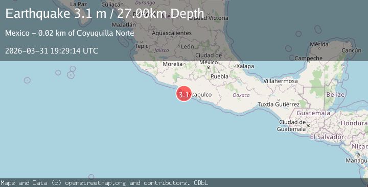Map of OFFSHORE GUERRERO, MEXICO
