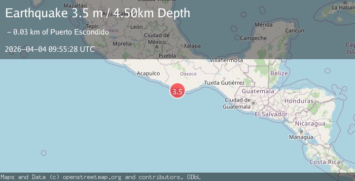 Map of OFFSHORE OAXACA, MEXICO