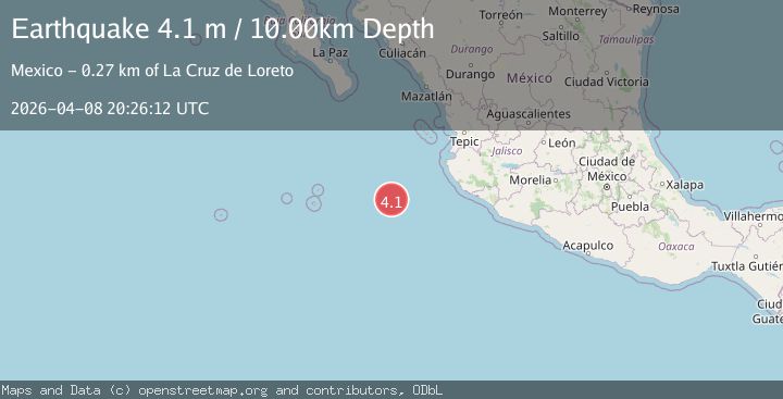 Map of OFF COAST OF JALISCO, MEXICO