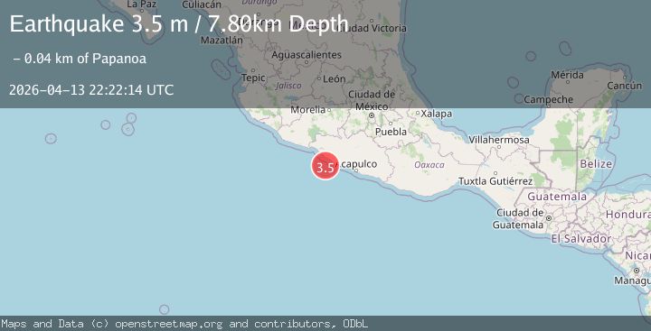 Map of OFFSHORE GUERRERO, MEXICO