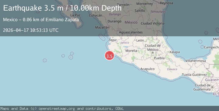 Map of OFFSHORE JALISCO, MEXICO
