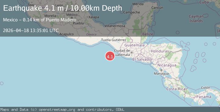 Map of OFF COAST OF CHIAPAS, MEXICO