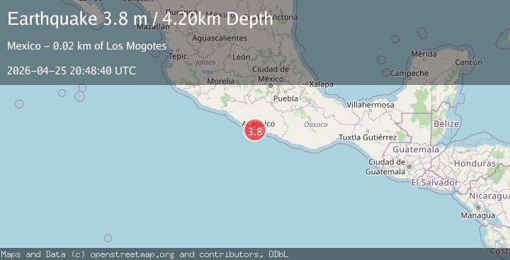 Map of OFFSHORE GUERRERO, MEXICO