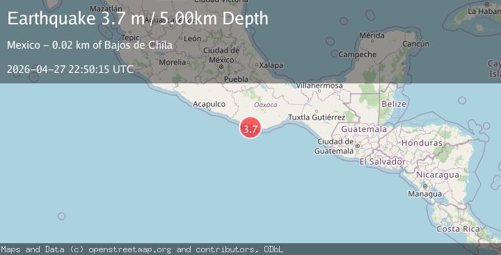 Map of OFFSHORE OAXACA, MEXICO