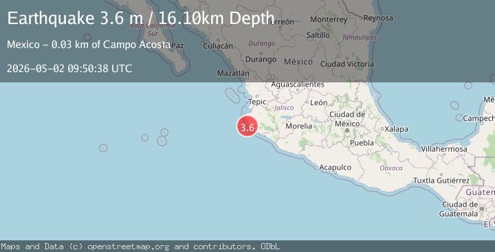 Map of OFFSHORE JALISCO, MEXICO